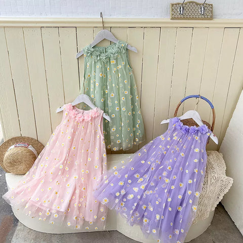 Girls Spring Daisy Tulle Dress