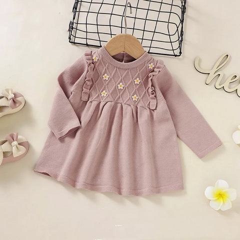 Baby Girls Daisy Knit Sweater Dress