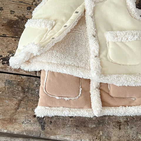 Baby Sherpa Lined Suede Vest