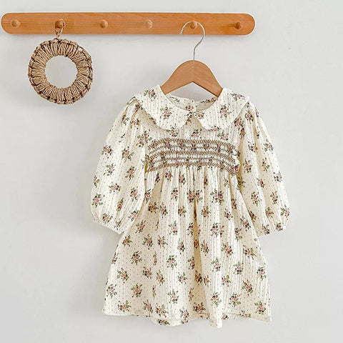 Girls Dtisy Floral Peter Pan Collar Dress/Bodysuit