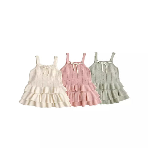 2 Pc Girls Pattern Knit Cami w/ Skirt
