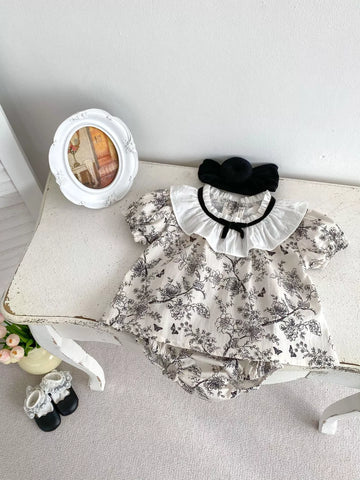 2 Pc Baby Girl Parisian Style Spring Print Set
