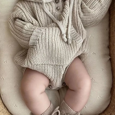 Baby Knitted Hooded Bodysuit