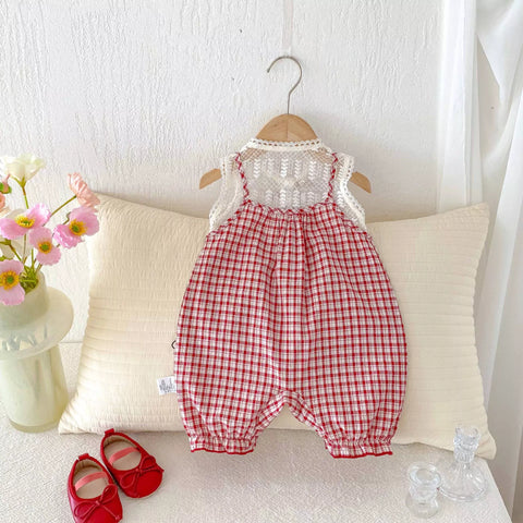 Baby Girl 2 in 1 Gingham Cami Romper