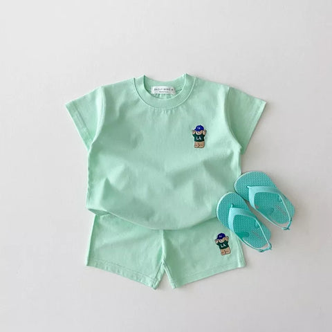 2 Pc Baby LA Bear Tee & Shorts Set