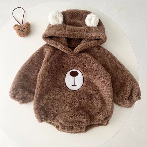 Baby Bear Hooded Fleece Bodysuit
