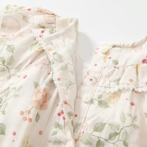 Baby Girl Spring Bunny and Berries Bodysuit
