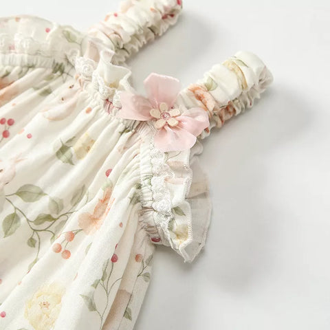 2 pc Baby Girl Spring Bunny and Berries Romper