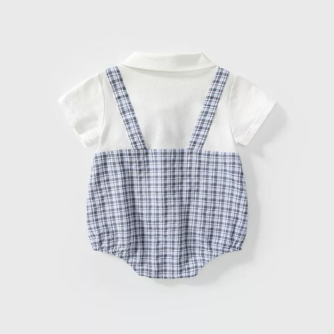 Baby Boy 2 in 1 Plaid Polo Bodysuit