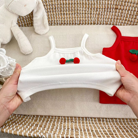 2 Pc Baby Girl Cherry Tank Top with Bloomer Skirt