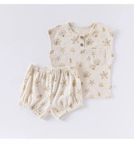 2 Pc Baby Boy Sleeveless Summer Tank & Shorts Set