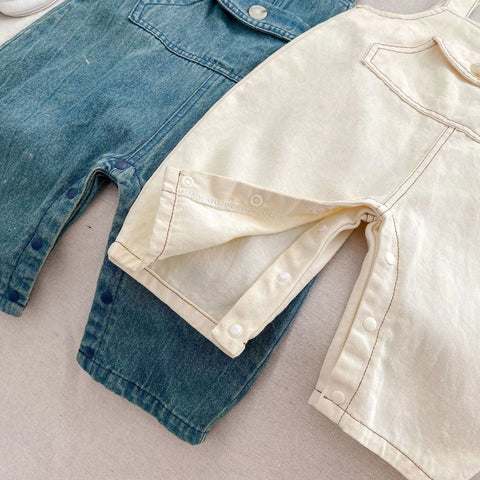 2 Pc Baby Stripe Shirt w/ Denim Overall