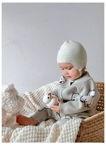 Baby Boy Knit Polar Bear Romper