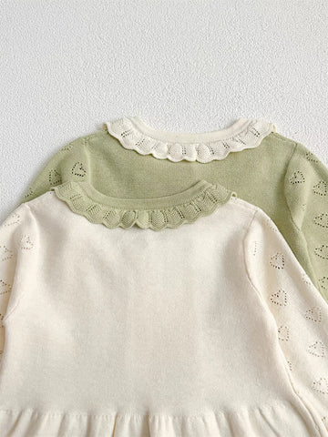 Baby Girl Hearts Peplum Cardigan Sweater