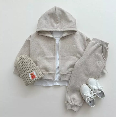 2 Pc Kids Zip Up Hoody Sweatsuit Set
