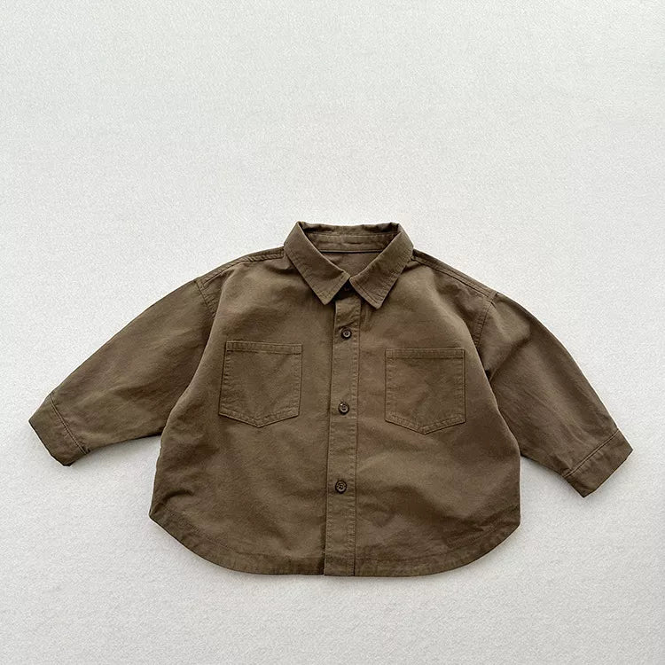 Boys Cotton Double Pocket Shirt