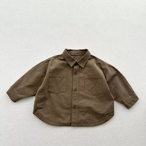Boys Cotton Double Pocket Shirt