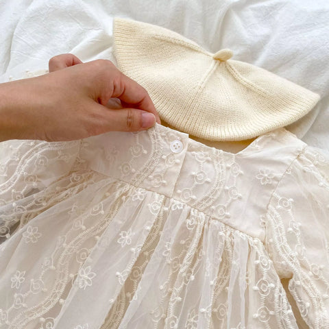 Baby Girl Romantic Lace Square Neck Dress