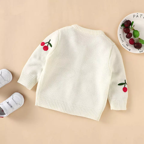 Baby Girl Cherry Cardigan Sweater