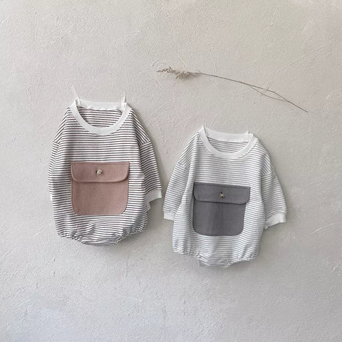 Baby Boy Large Pocket Stripe Bodysuit