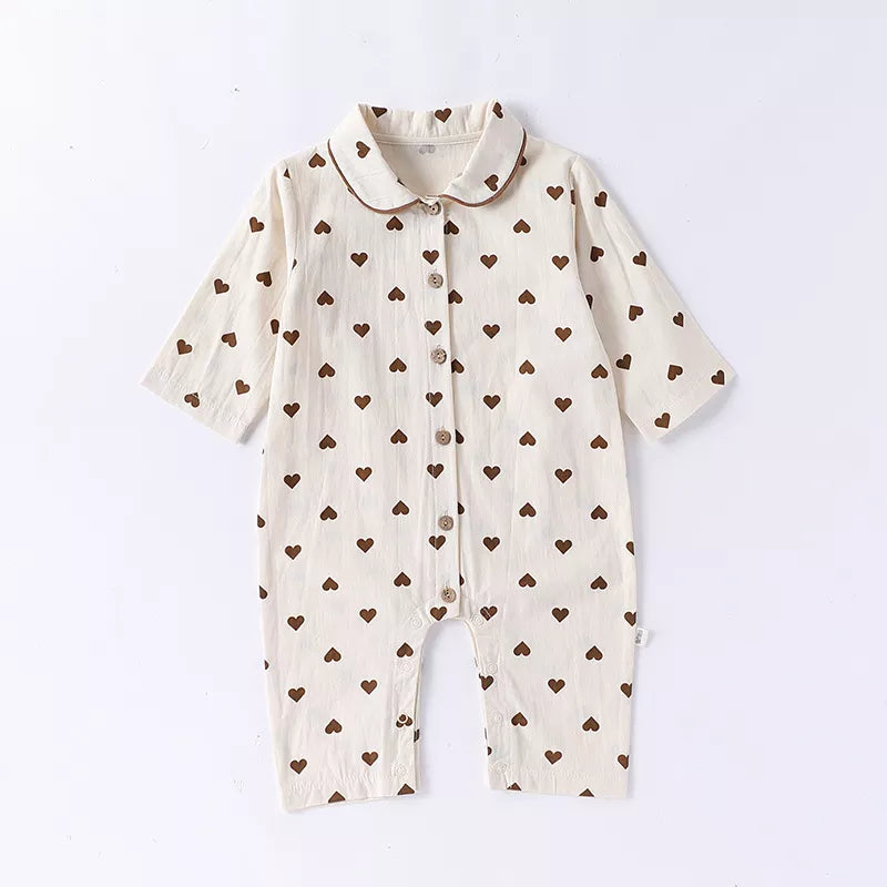Unisex Baby Hearts Print Pajamas