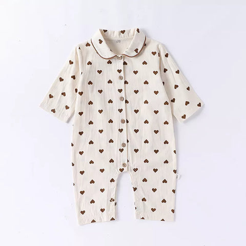 Unisex Baby Hearts Print Pajamas