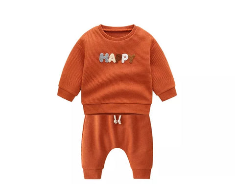 2 Pc Baby Boy Waffle Knit Set