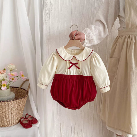 Baby Girl Peter Pan Piping Detail Bodysuit