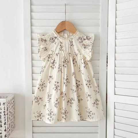 Girls Floral Babydoll Vintage Style Bodysuit/Dress