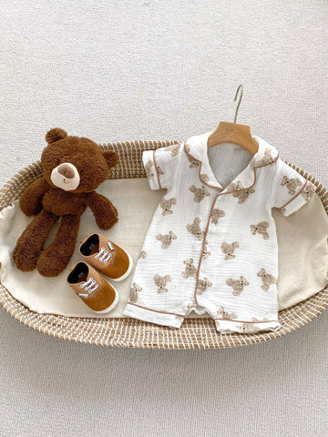 Unisex Baby Print Short Pajamas Onesie Romper
