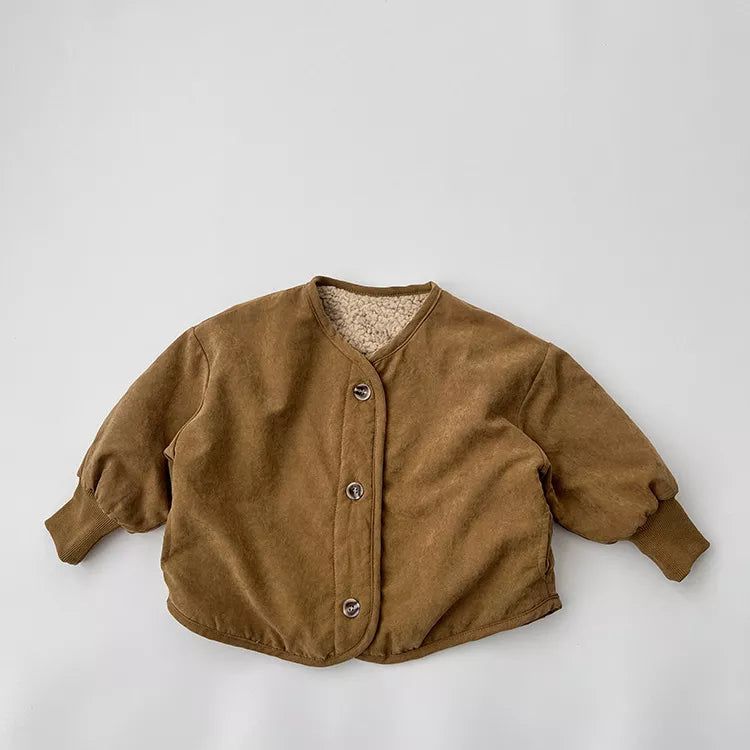 Unisex Boxy Corduroy Sherpa Lined Jacket