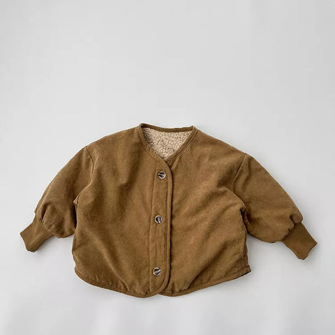 Unisex Boxy Corduroy Sherpa Lined Jacket