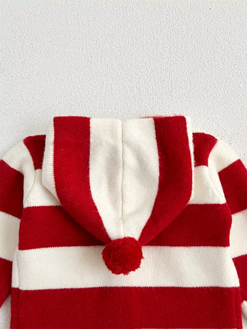 Unisex Baby Waldo Stripe Knit Hooded Sweater