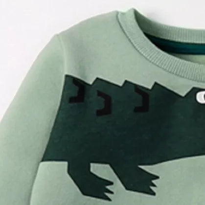 2 Pc Baby Boy Alligator Sweat Suit Set