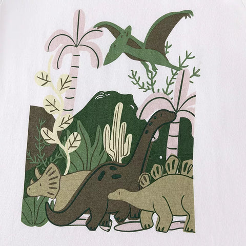 2 Pc Boys Green Dinosaur Tee Shirt & Shorts Set