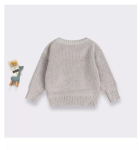Unisex Baby Speckled Knit Crewneck Sweater