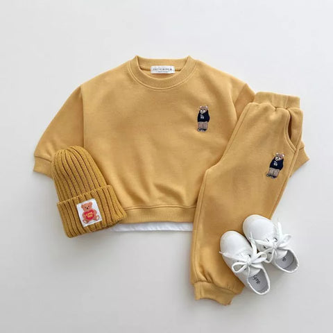 2 Pc Baby Toddler Bear Logo Pullover Sweatsuit