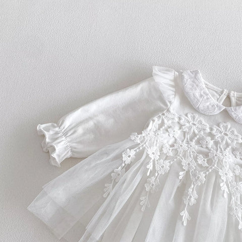 Baby Girl Flower Pattern Tulle Dress