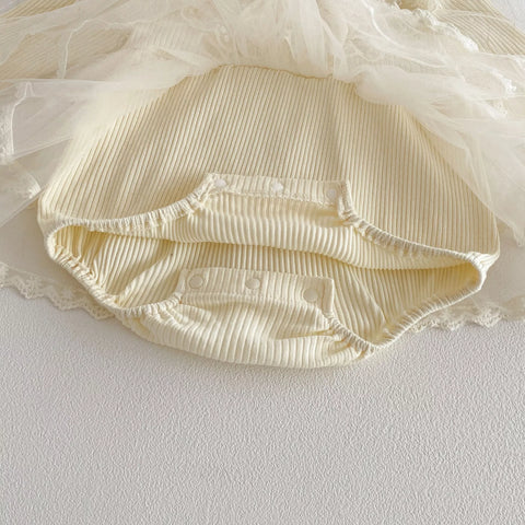Baby Girl Victorian Tulle Long Sleeve Dress