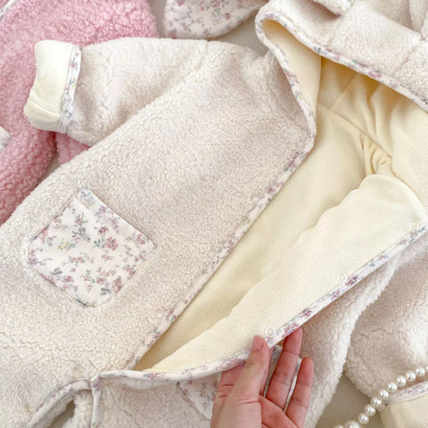 Baby Girl Fleece Easter Rabbit Bunny Romper