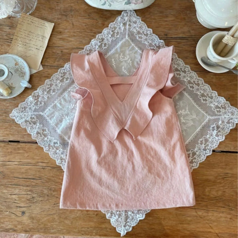 Baby Girl Ruffle V Back Pocket Dress