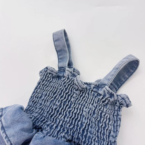 Baby Girl Denim Smocked Bodysuit Dress