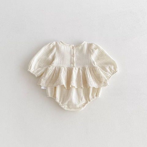 Baby Girl 2 in 1 Lace Overlay Cotton Bodysuit