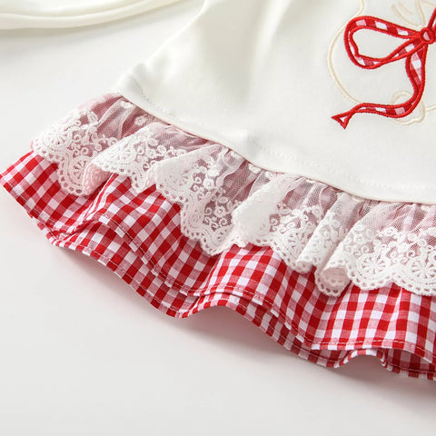 Baby Girl Bunny Patch Plaid Hem Shirt