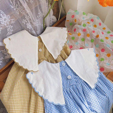 Girls Rubber Ducky Bib Gingham Dress
