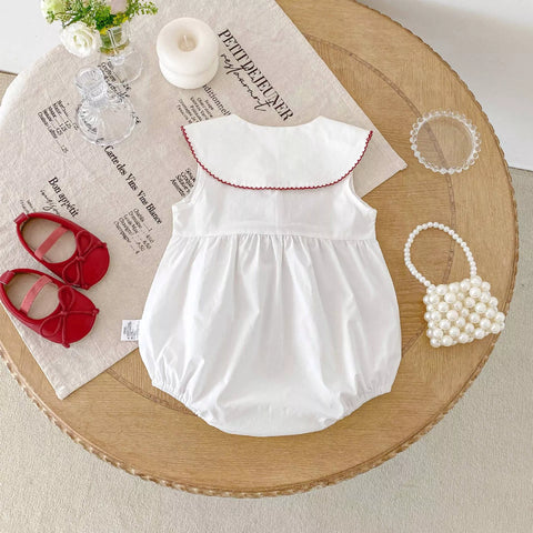 Baby Girl Strawberry Sailor Style Bodysuit