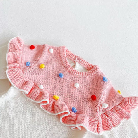 Baby Girl Knit Sprinkle Cupcake Sweater Bodysuit