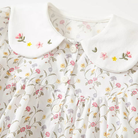 2 Pc Baby Girl Spring Floral Print Bodysuit