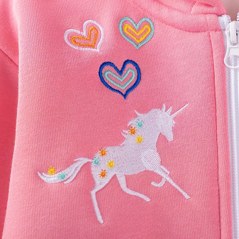 Girls Unicorn Embroidered Hoodie & Sweats Set