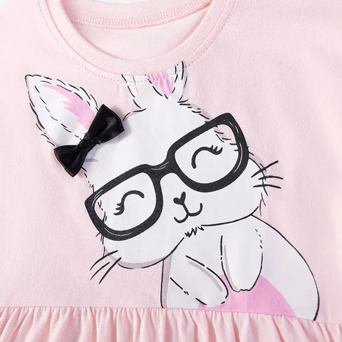 Girls Glasses Bunny Peplum Shirt & Capri Leggings